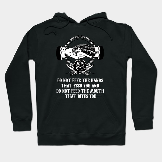 Do not bite the hands that feed - Trust no one Hoodie by Obey Yourself Now